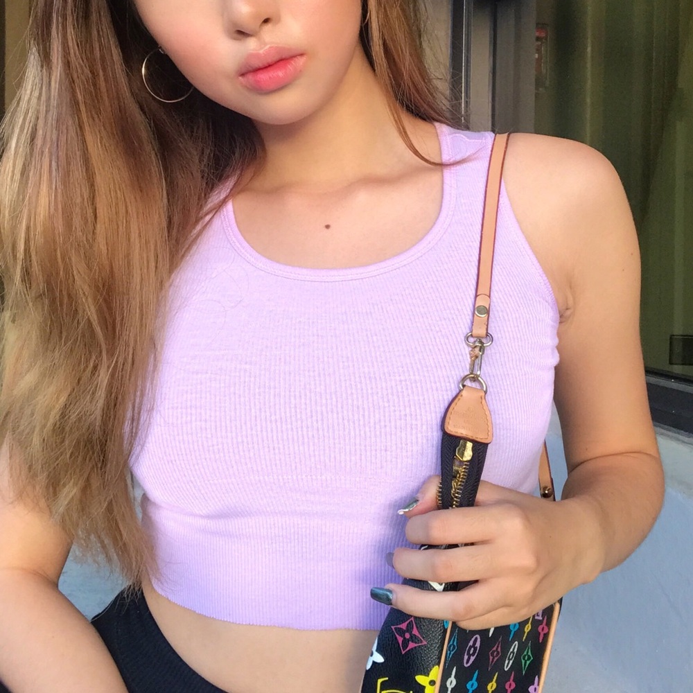 Lilac lavender cropped tank top